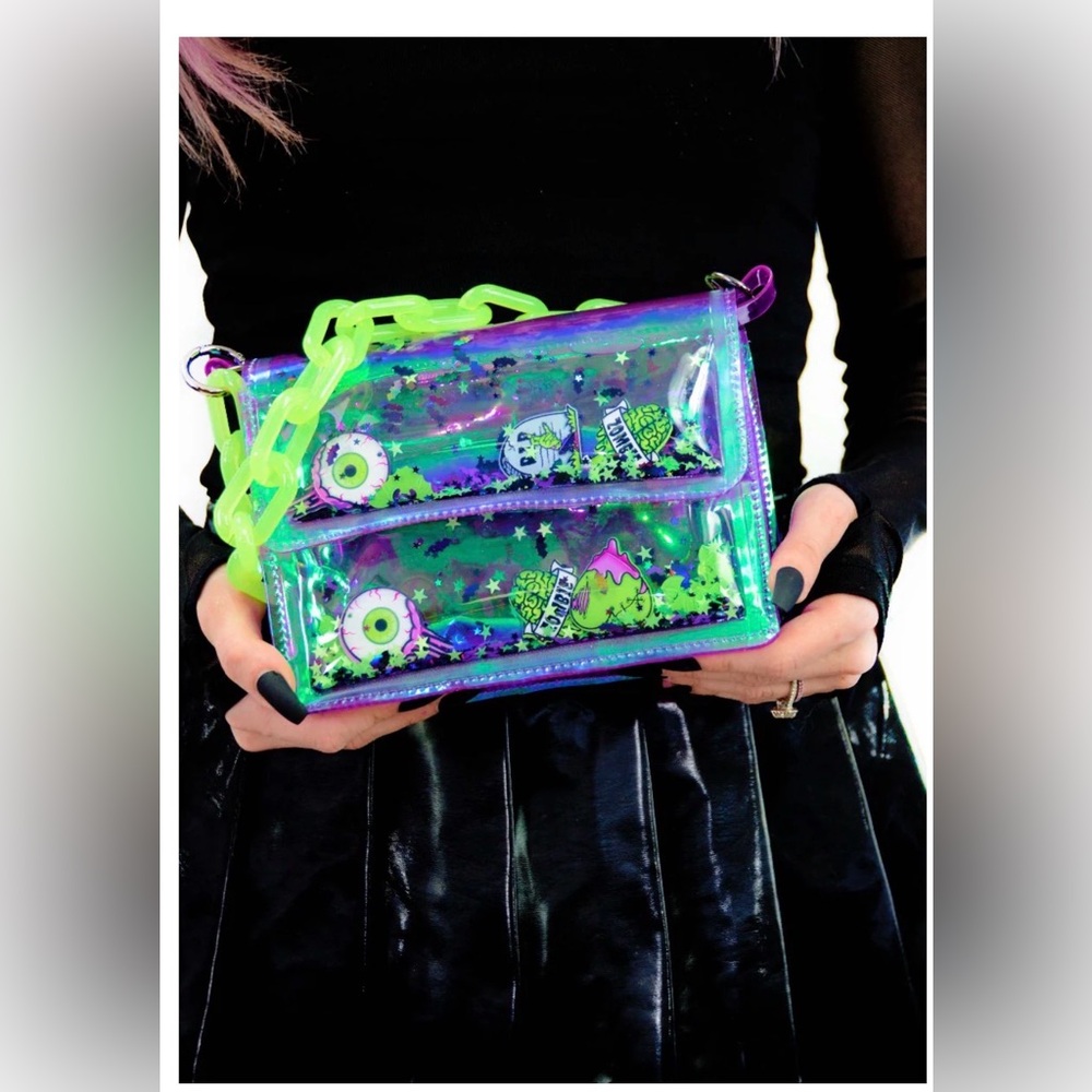 Electric Bubblegum Monster Mash Liquid Glitter Mini Purse